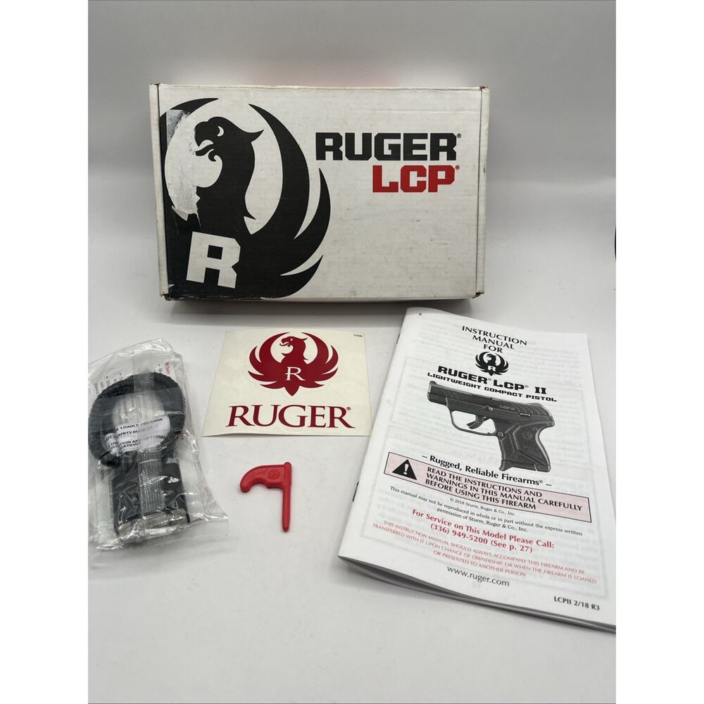 Ruger LCP 2 Factory Box Owner Manual Lock Key Sticker Model 380 Auto